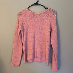 Pink pearl sweater